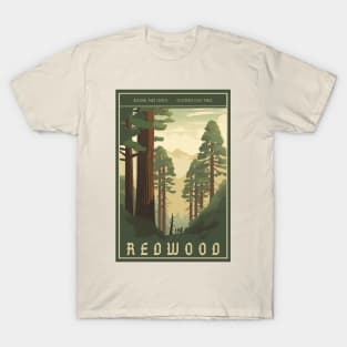 Redwood National Park Vintage Travel Poster T-Shirt